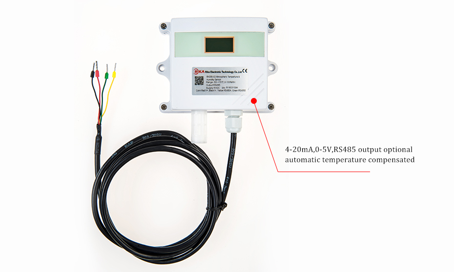 RS-WS-*-2D Industrial Wall-Mounted Temp & Humidity Sensor, +-1% RH