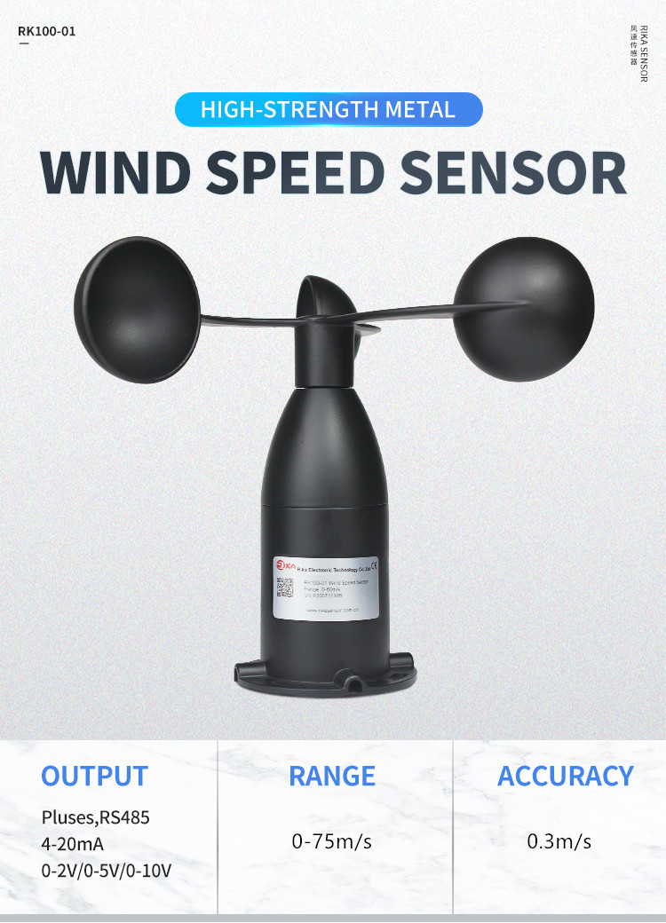 Anemometer use 3 Cup Wind Speed Sensor 5v dc Supply (0-5V Output)
