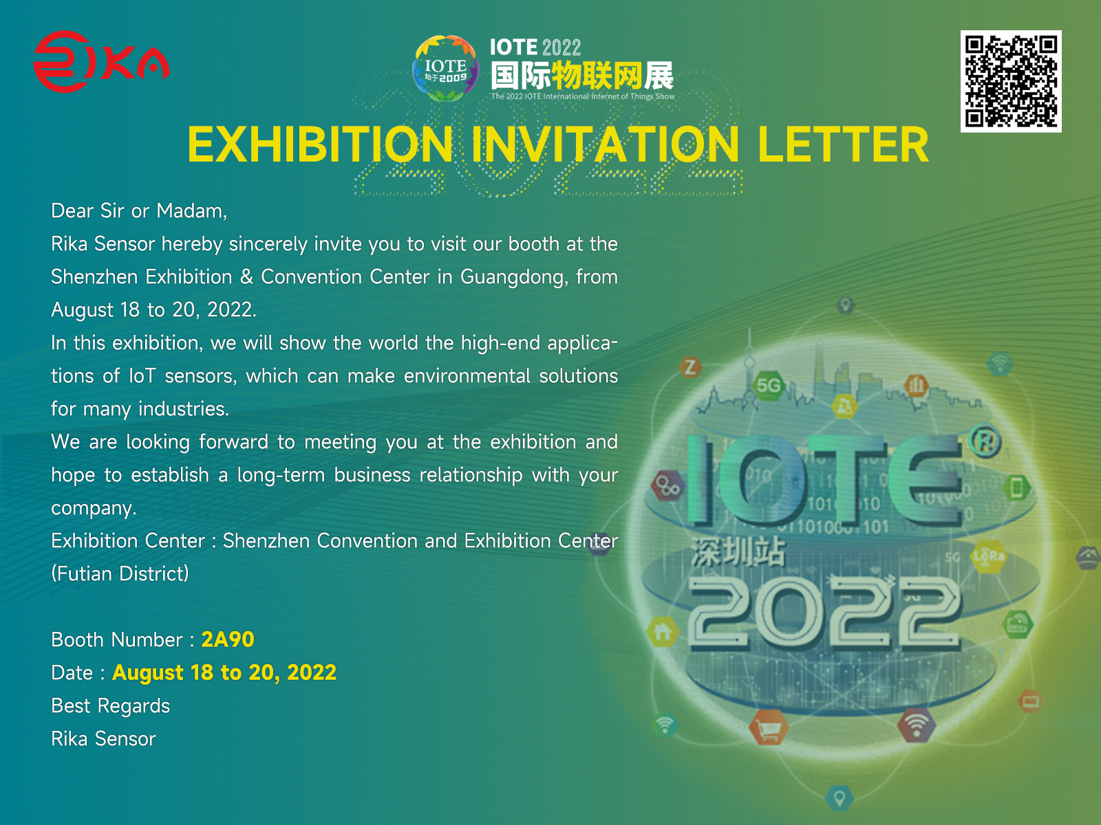 Letter Of Invitation / Exhibition Invitation Letter Rika Sensors